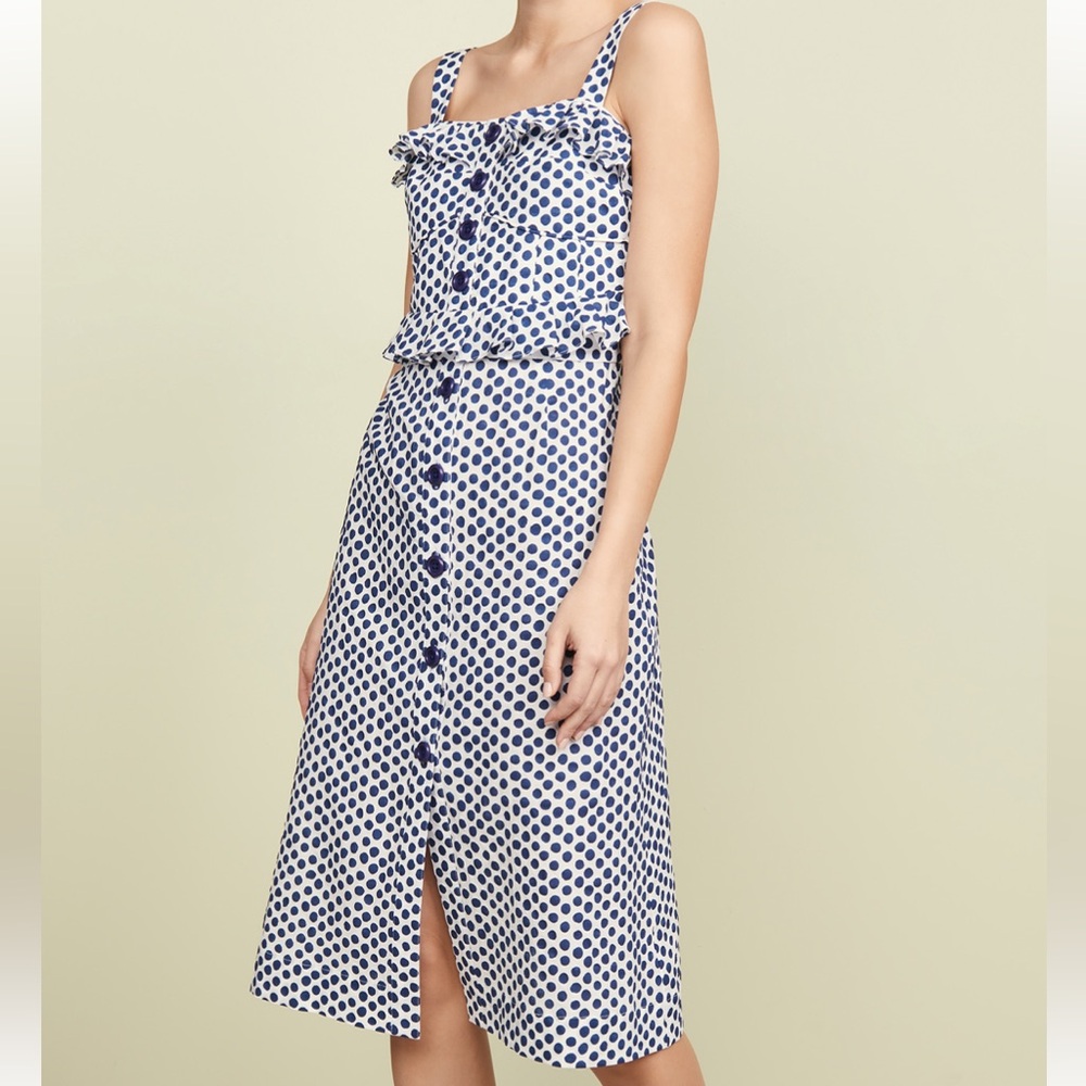 Sea New York Blue Polka Dot Midi Dress